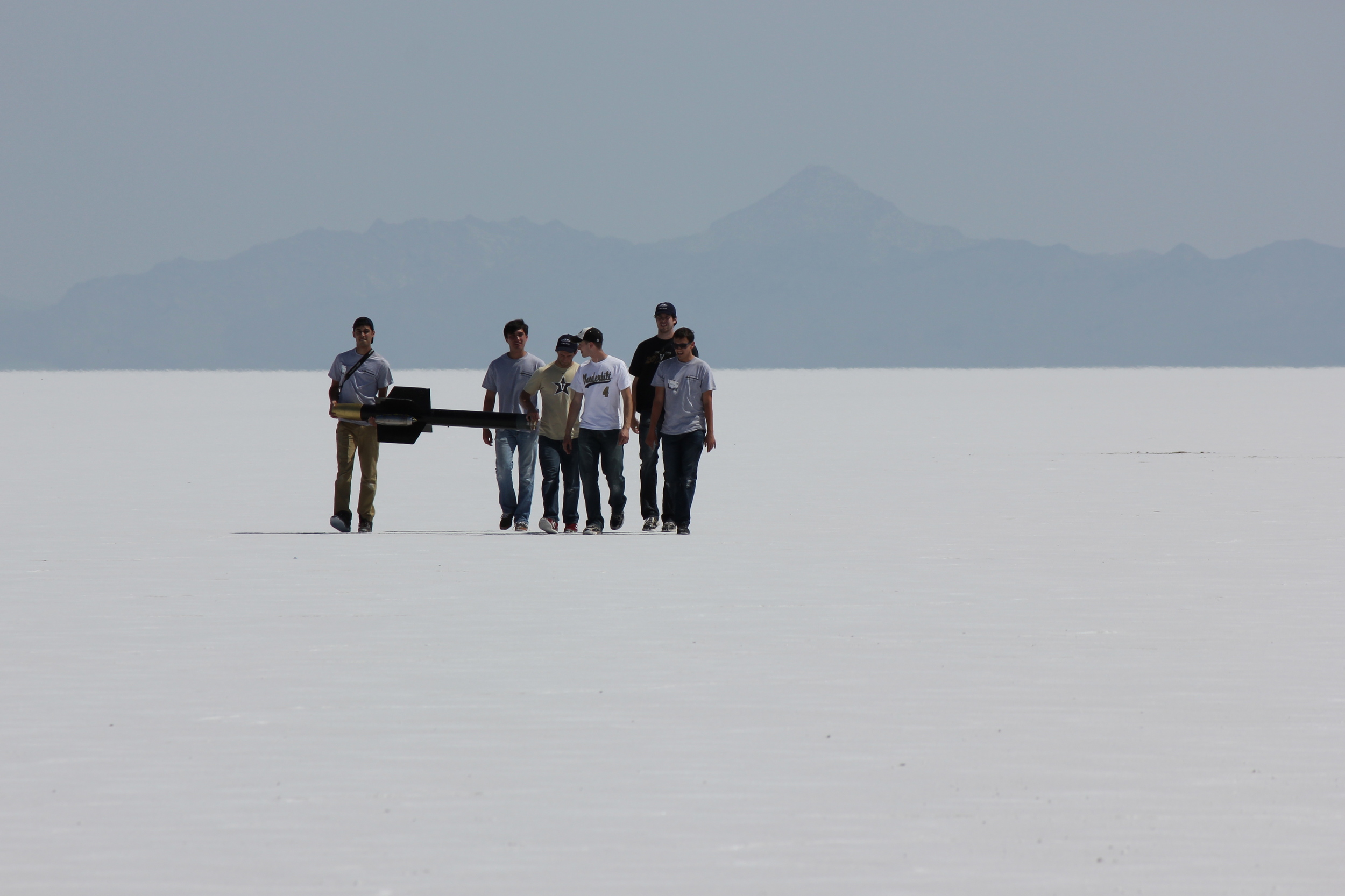 Recovering the winning rocket at the Bonneville Salt Flats. Nasa's budget limited last year's Student Launch program to universities, but high school students are returning for the 2015 Student Launch. Credit: Nasa/MSFC