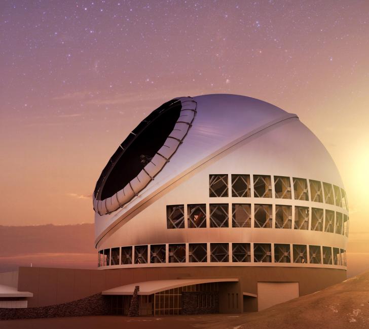 The Thirty Meter Telescope, seen here in an artist's illustration, is one of several astronomy projects that will generate a deluge of data in the coming decades. Credit: TMT Observatory