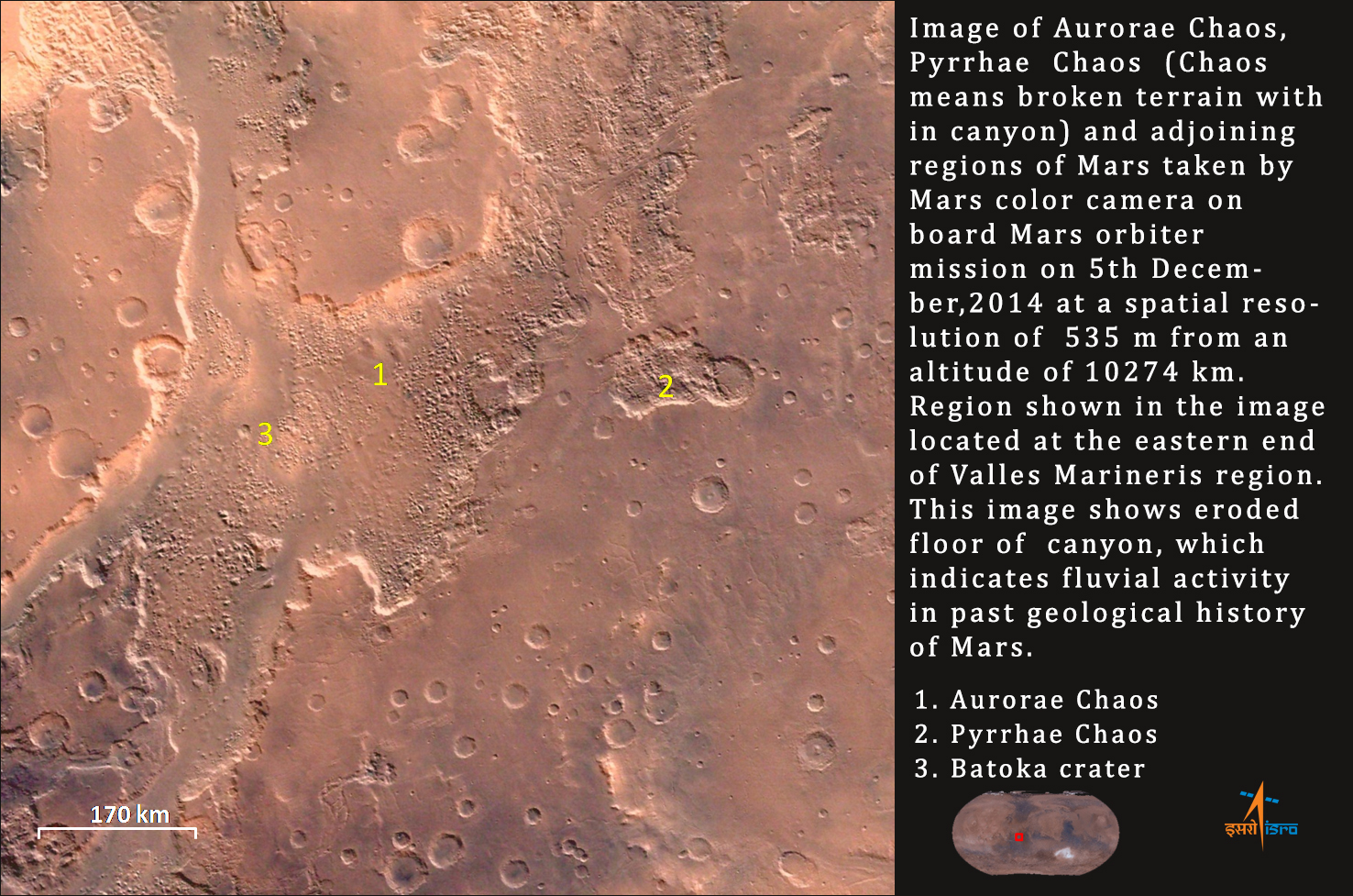 One of three new images from India's Mars Orbiter Mission. Credit: ISRO