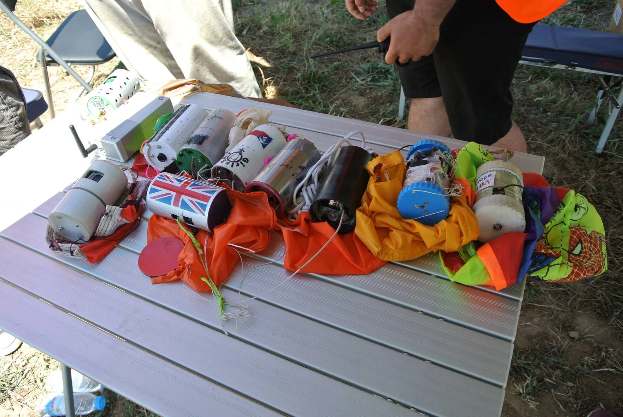 CanSats after recovery. Despite their small size, CanSats can contain sophisticated combinations of sensors. Credit: D. Sors/Esa