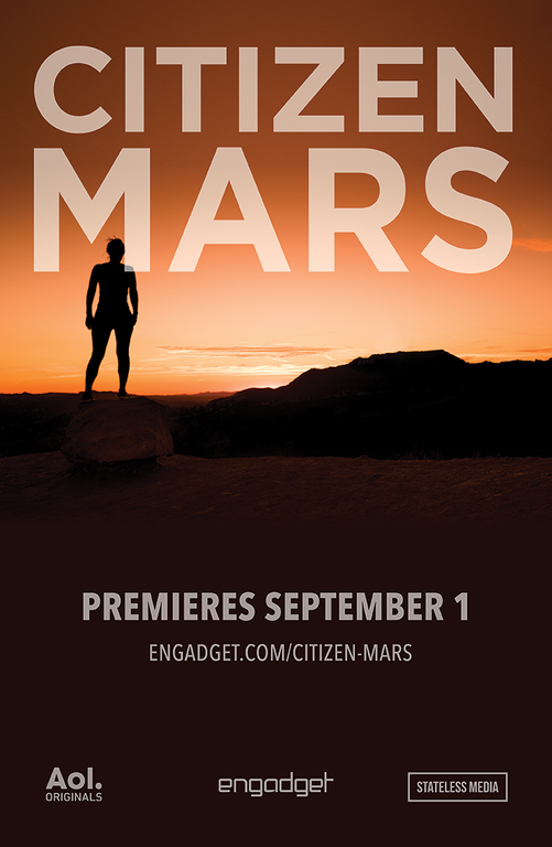 The poster for Engadget's Mars documentary. Note that the sunsets on Mars are blue, not orange. Source: Engadget