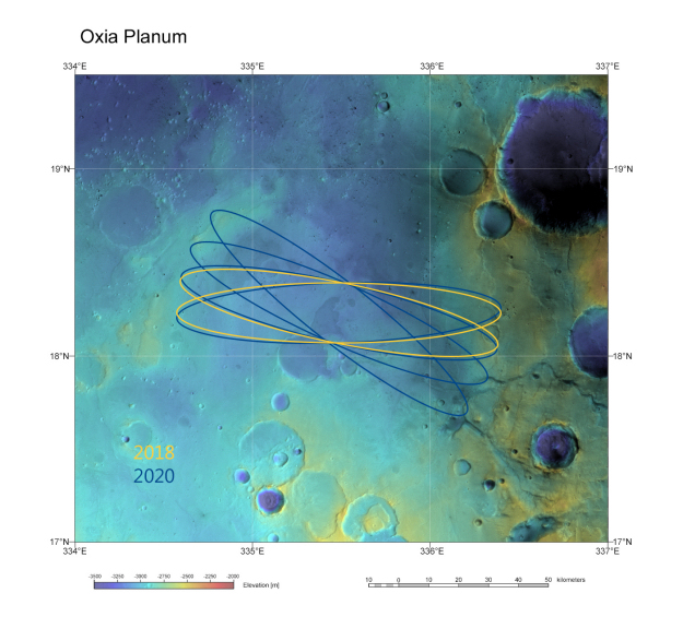 Scientists have recommended Oxia Planum as the primary landing site for the Esa/Roscosmos ExoMars 2018 mission. The region combines safe landing conditions with the geological potential to preserve signs of ancient Martian life. Credit: ESA/DLR/FU Berlin & NASA MGS MOLA Science Team