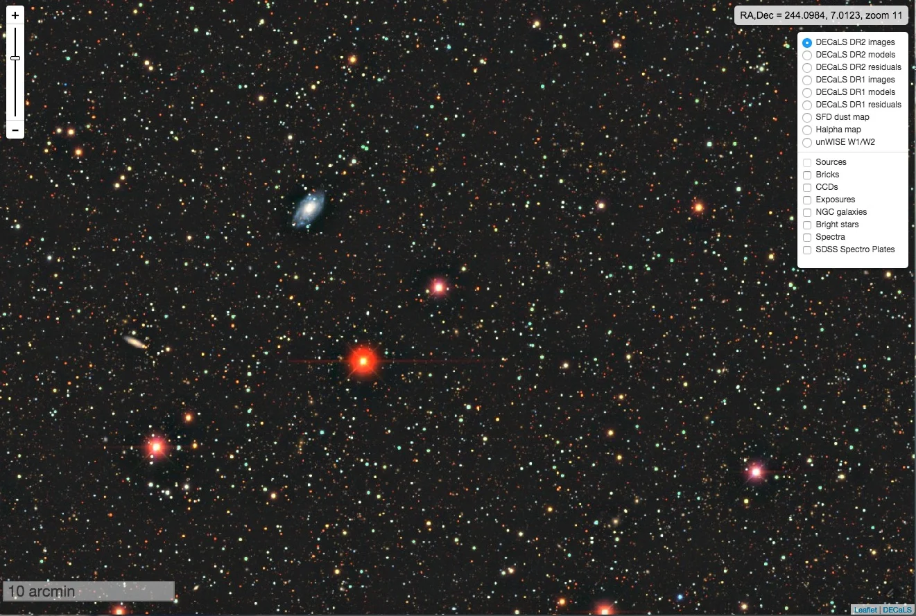 Zoom around the Universe in Sky Viewer's visualization of the DECaLS sky survey. Credit: DECam Legacy Survey