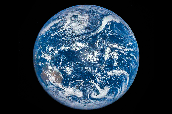 An orbital view of last week's solar eclipse from the Noaa/Nasa Discovr (sic, it's an acronym) spacecraft. Credit: Nasa