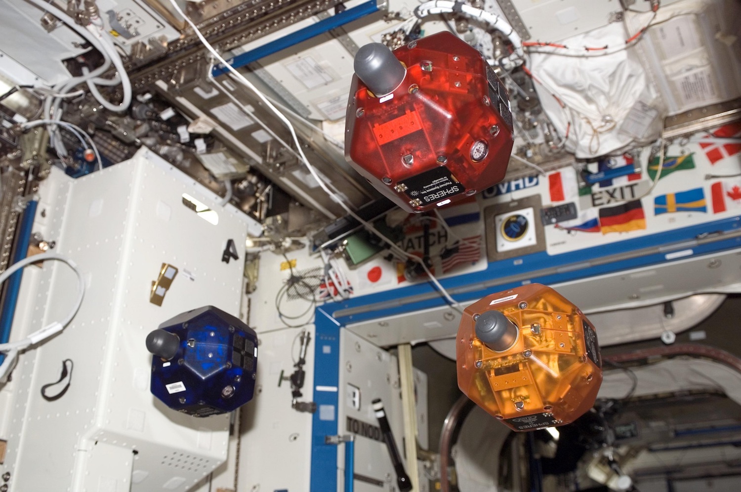 MIT originally developed to the Spheres robots to test formation maneuvering for satellite repair missions. Annual contests give middle and high school students a chance to control the Spheres robots in the International Space Station. When the next generation Astrobee robots arrive next year, students will be able to do even more. Credit: Nasa