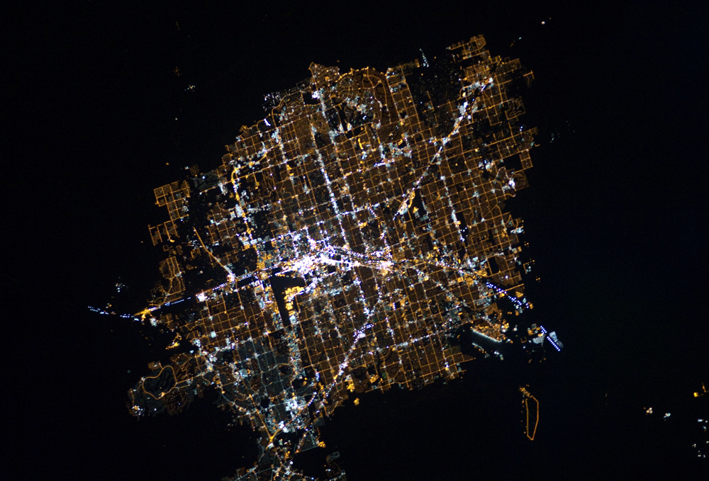 Las Vegas is an extreme example of city lights, but light pollution affects almost everyone on the planet. Credit: Nasa