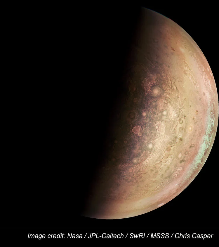 This is my own take on JunoCam's images. A glitch kept Nasa from getting more pictures during Juno's last orbit, but more data should come back from Jupiter next month.
