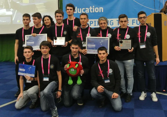 These Italian students were part of the winning team that took control of robots on the International Space Station. Credit: Esa