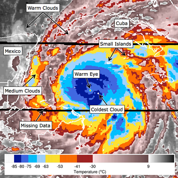 Citizen scientists analyze images like this to help scientist build a 40-year record of cyclone (aka hurricane, aka typhoon) intensities. Credit: Cyclone Center