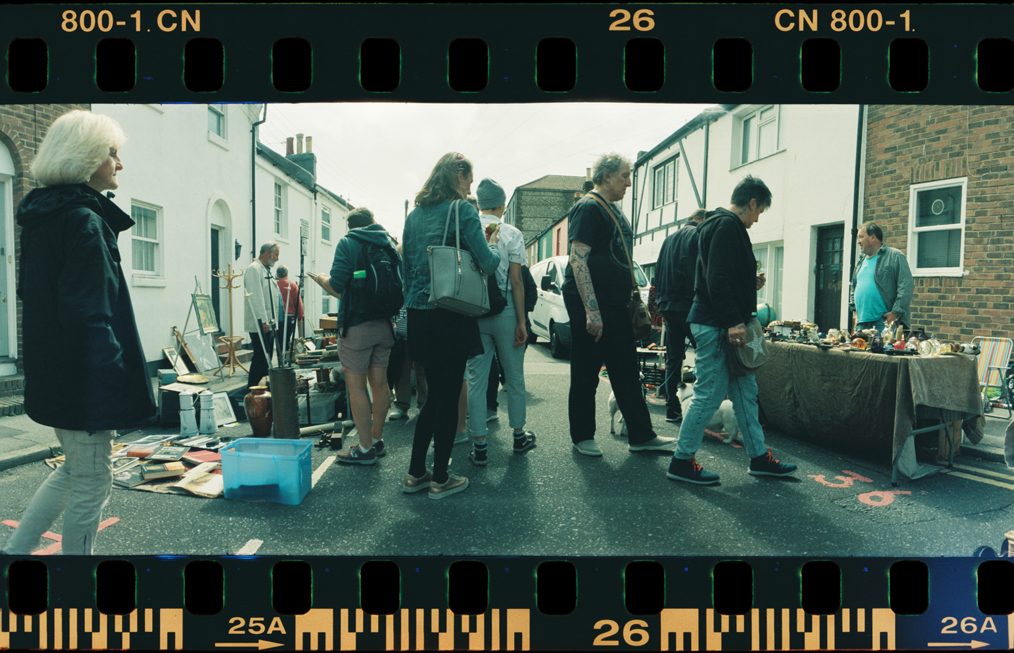  Street market in Brighton. Should have made more of a feature of the sellers. I like how the houses frame the photo. 