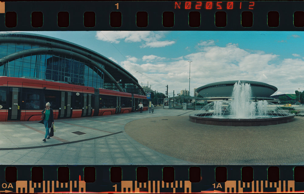  Shot in Katowice, I thought that this environment would work with panoramic photography, but I think I never got in close enough. I should have put the fountain in the middle between the two buildings or just tried to balance out the weight between 