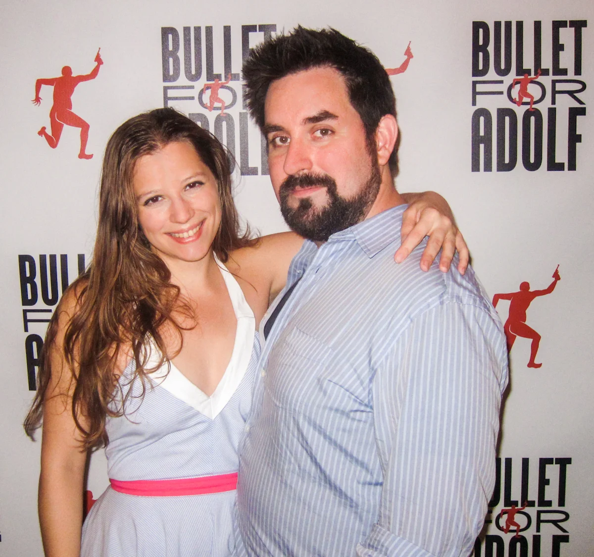 Emily Davis and Will O'Hare celebrate the Opening Night for Bullet For Adolf