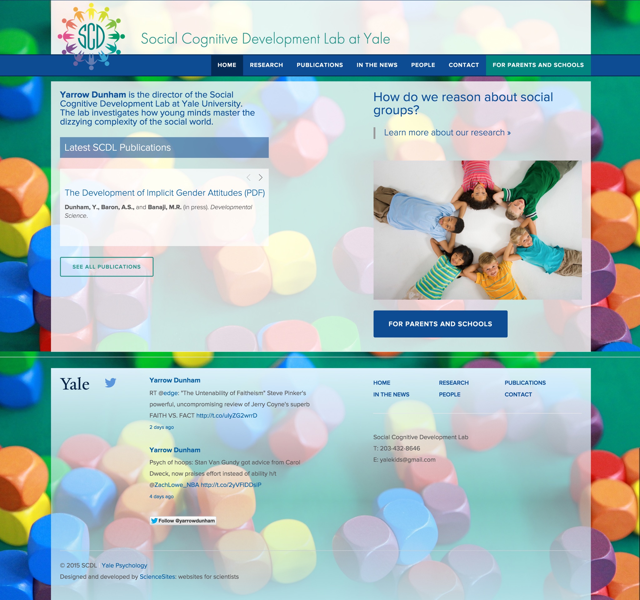 Visit the Social Cognitive Development Lab's ScienceSite