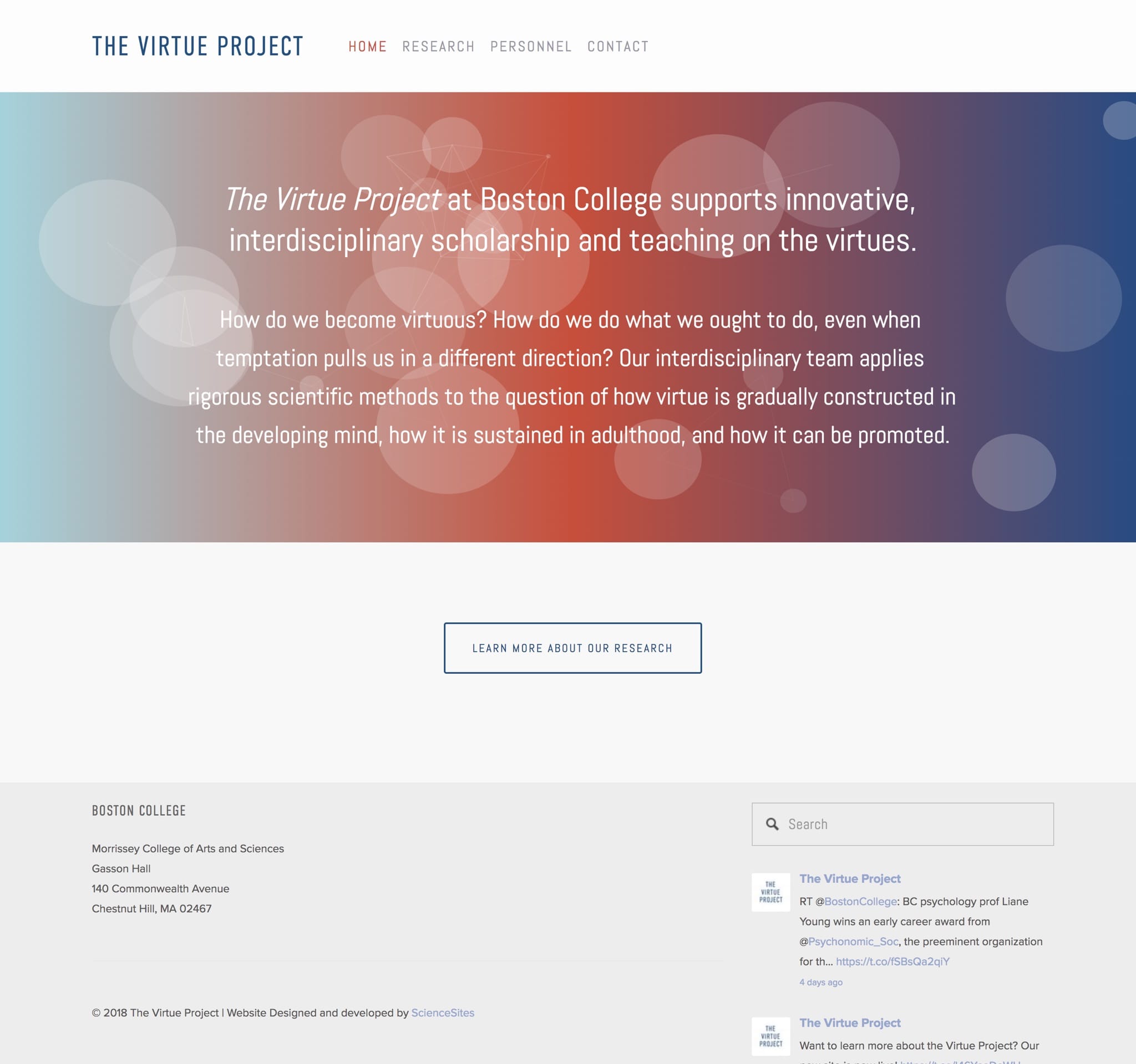 Visit the BC Virtue Project’s ScienceSite
