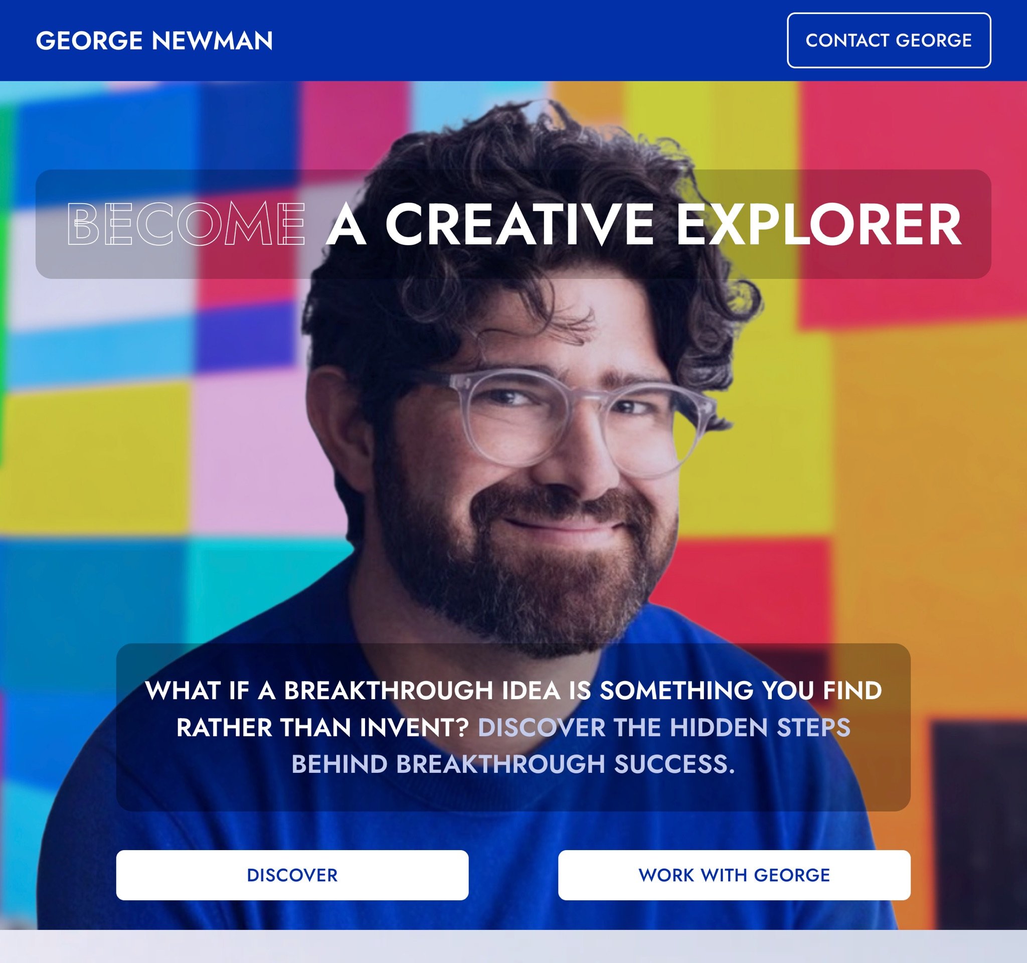 George Newman, website homepage image