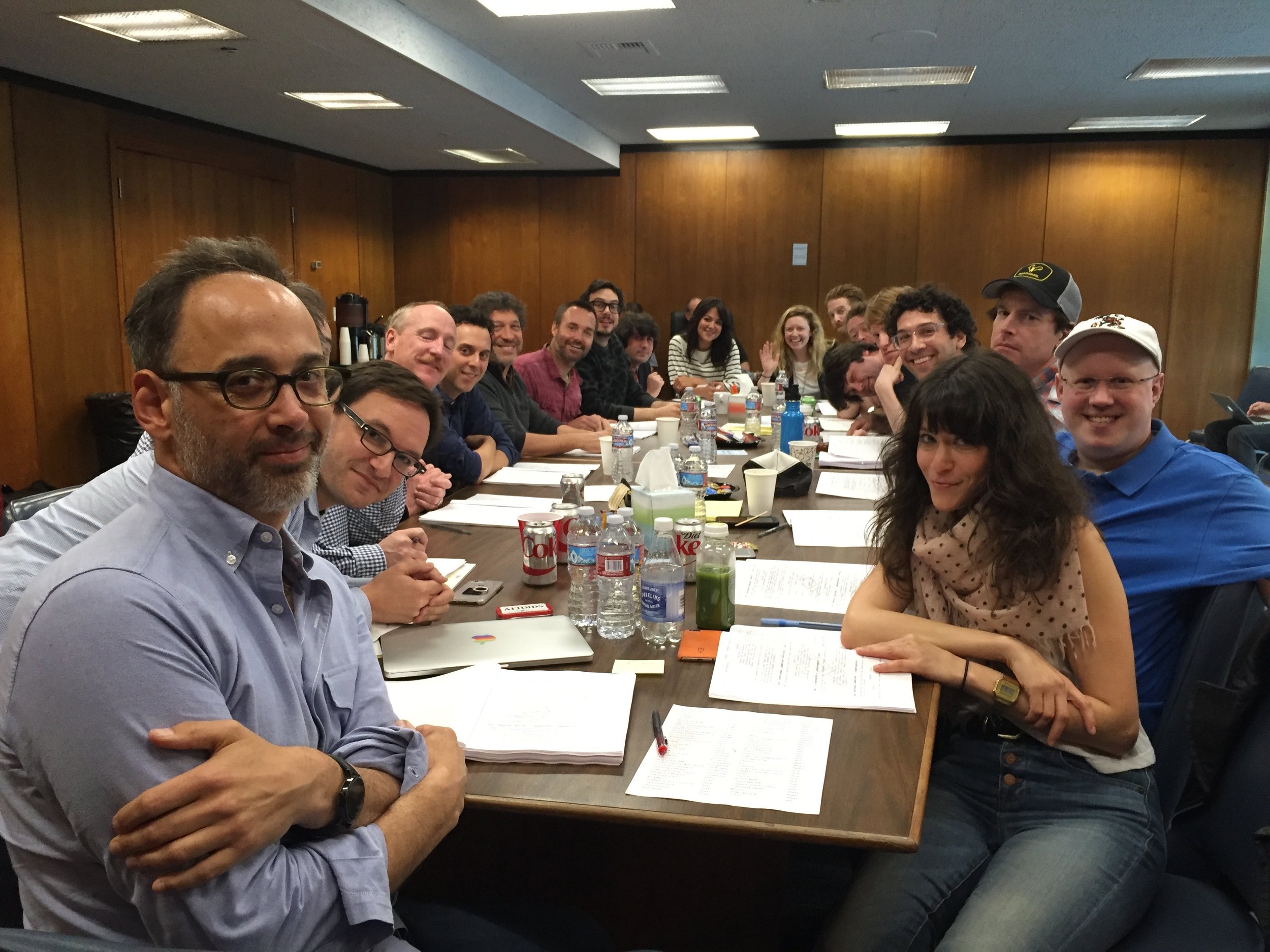 Cast &amp; crew table read for  A Futile and Stupid Gesture