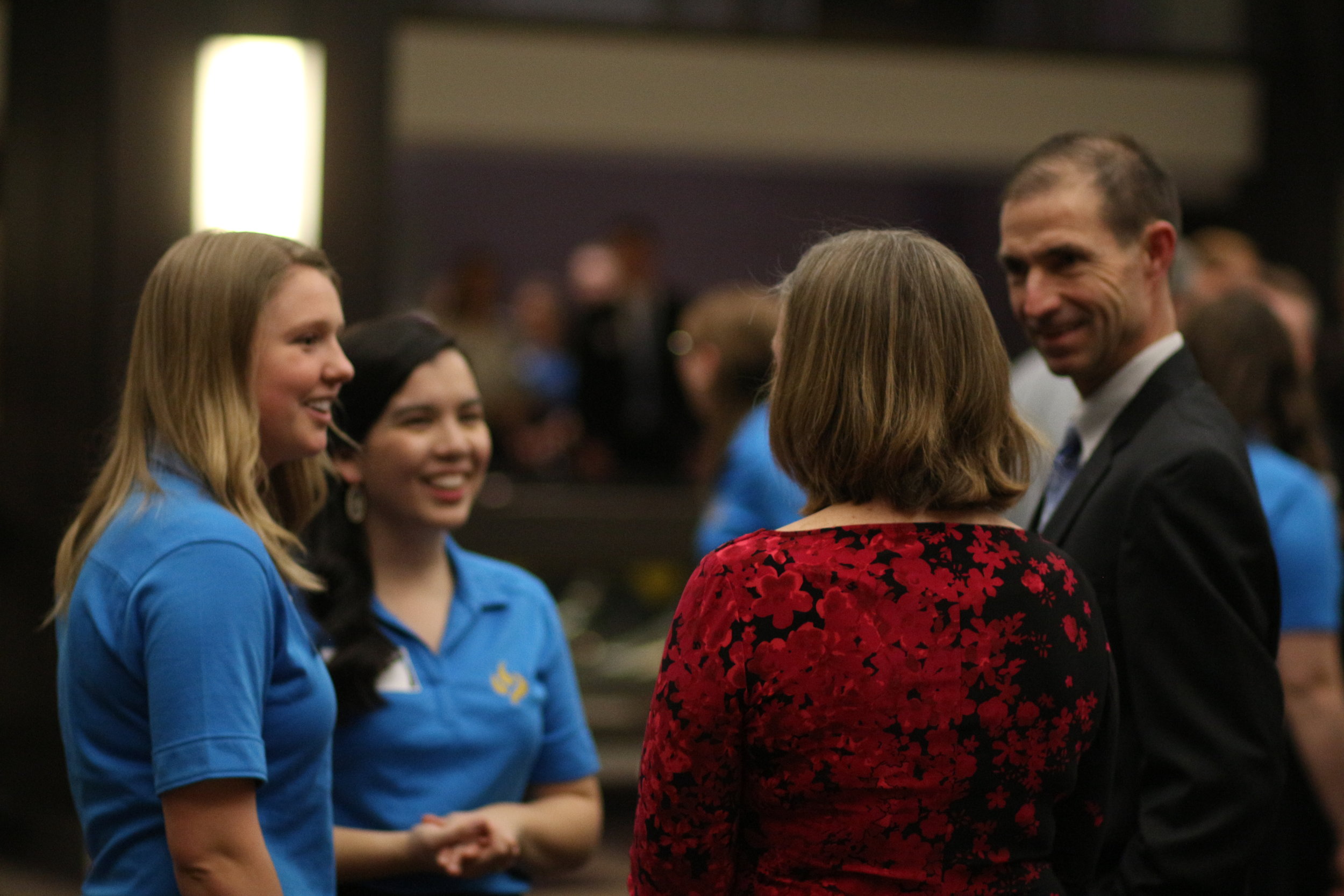 Students and staff meeting SPO donors.