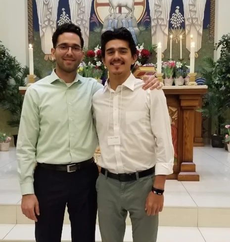 Michael and I after easter vigil. Michael was on the rcia team at the newman center and was a great resource for me throughout the year. 
