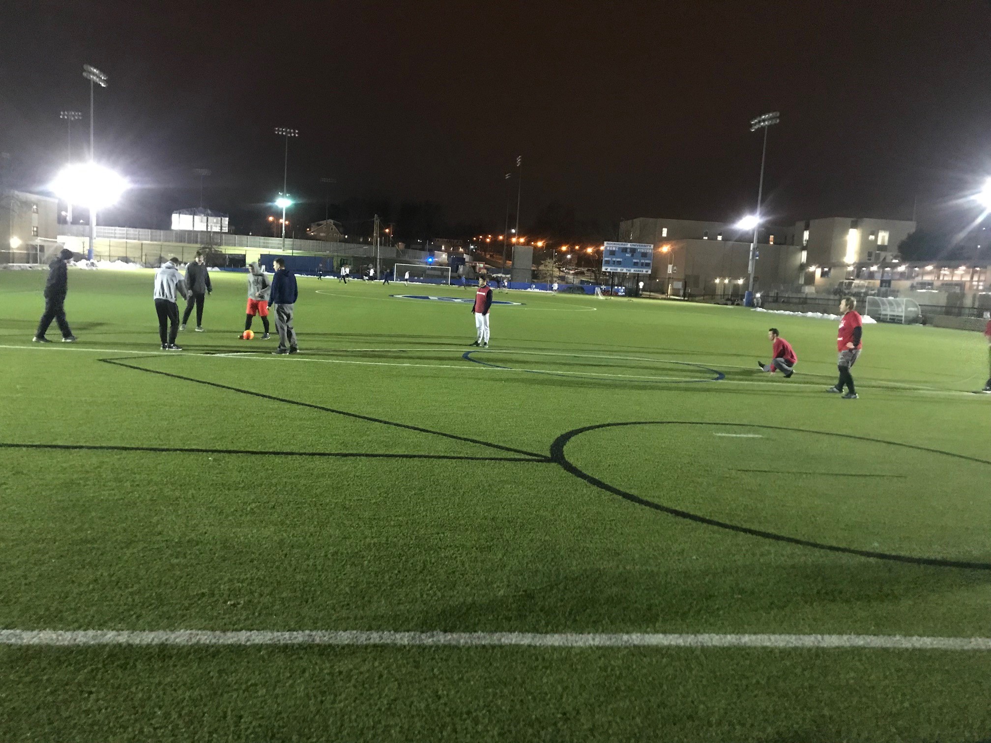 Men preparing for rugby-soccer: Barbasol red vs neutral tones