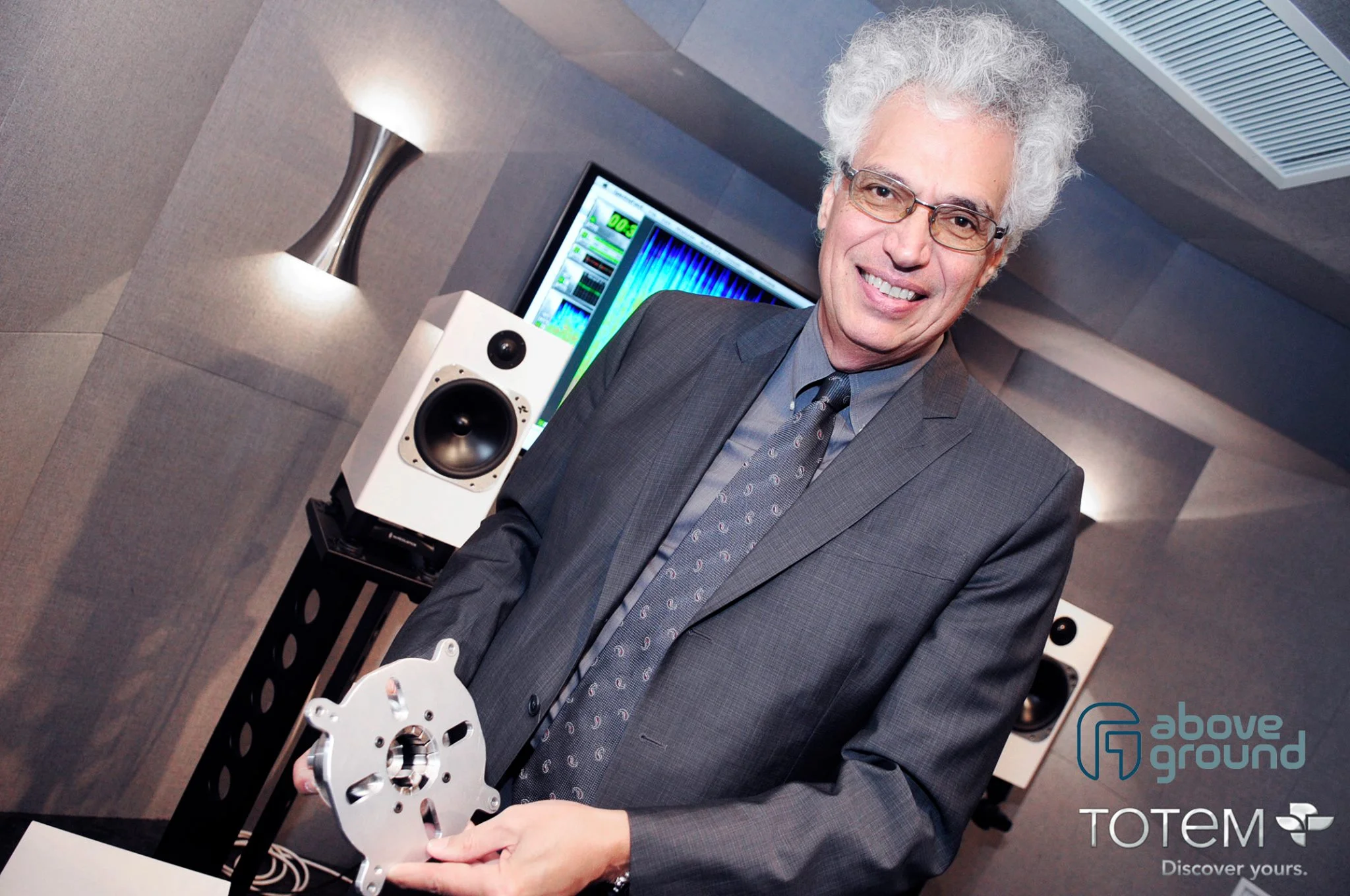 Visionary acoustician Vince Bruzzese showing off AG's sound.