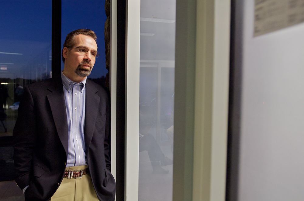 IBM Research Principle Investigator Dr. David Ferrucci watches a WATSON sparring match.