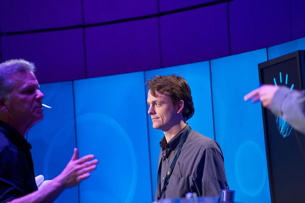 IBM's Dr. David Gondek of the WATSON Strategy Team, in rehearsal.