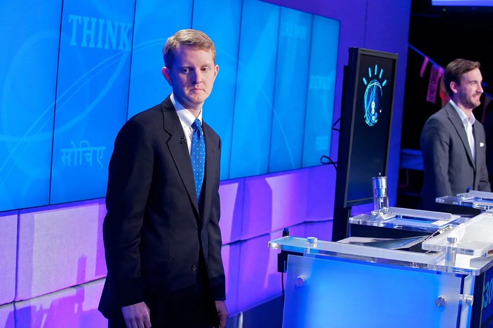 Ken Jennings, with Brad Rutter following the computing system's decisive JEOPARDY! win. WATSON received the Grand Prize of $1 million dollars, which IBM donated entirely to charities.