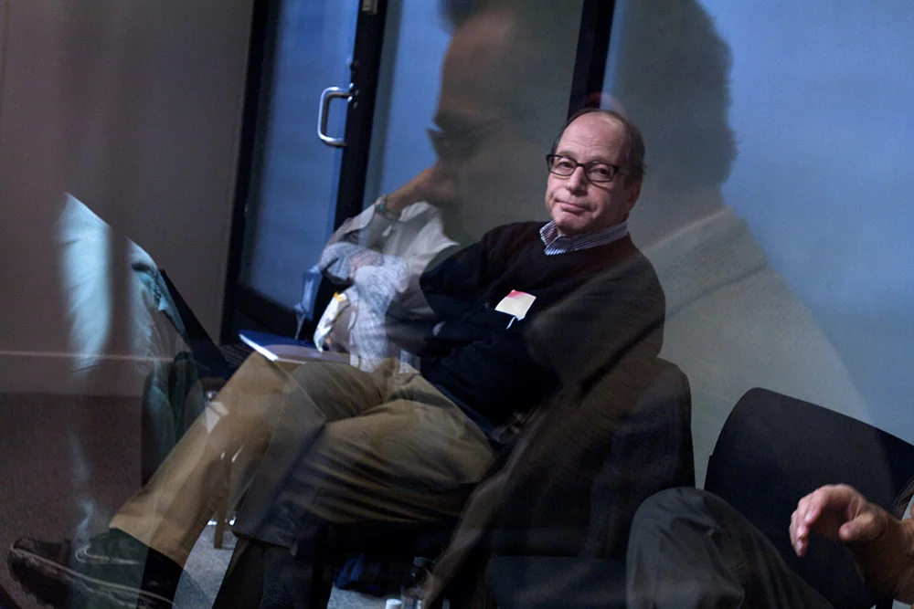 JEOPARDY! Executive Producer Harry Friedman watches a WATSON sparring match.