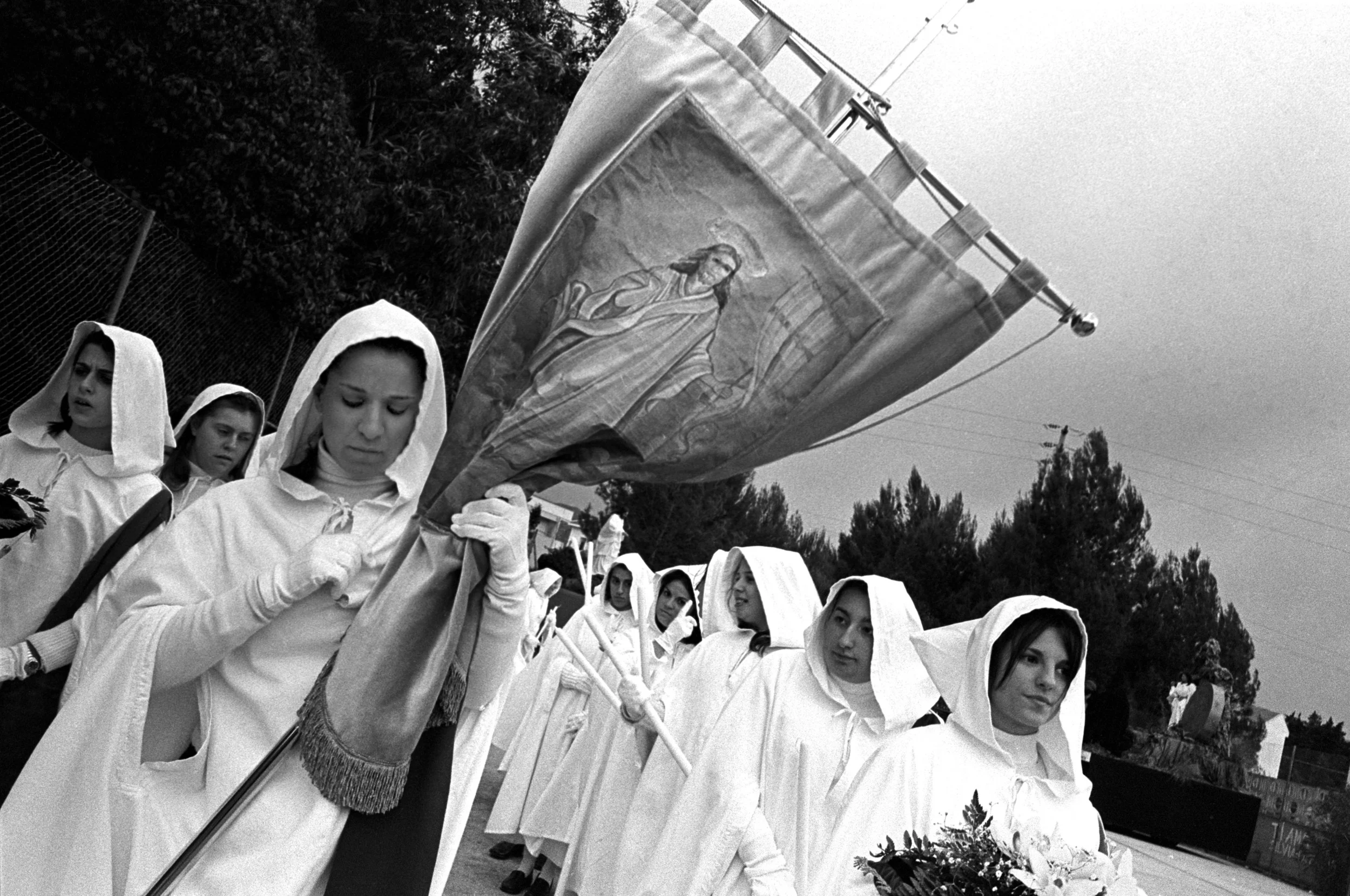 Devotees muster before a procession, Marsala, Sicily