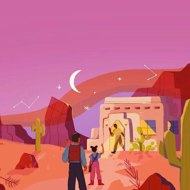 Desert dreamin' for Airbnb. .
.
.
.
.
#illustration #landscape #desert #santafe #procreate #ipaddrawing #womenwhodraw