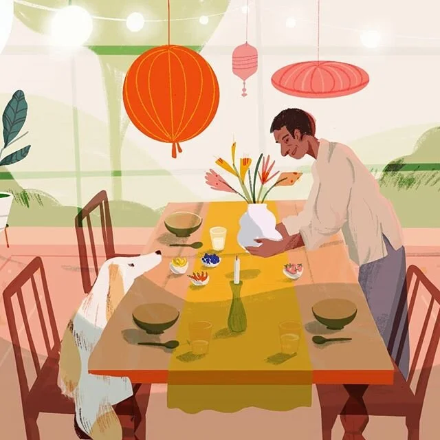 A little exploration for a project that never saw the light of day. .
.
.
.
#illustration #procreate #dinner #ipad #womenwhodraw #doggo #oakland