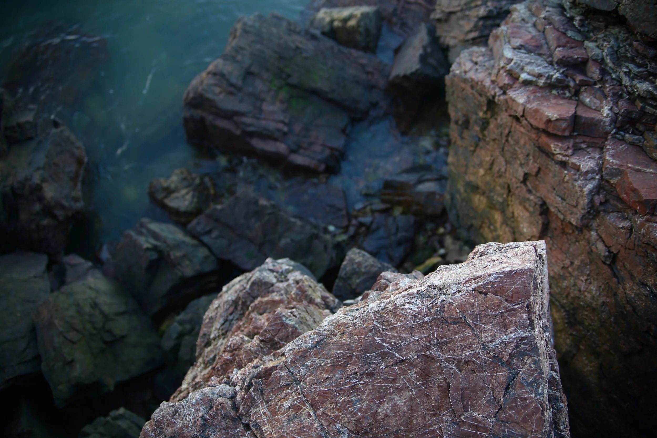 Crumbling into the bay.