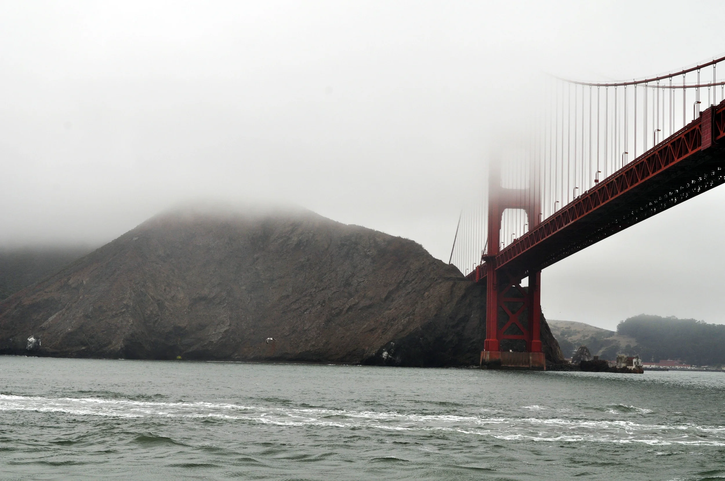 We hopped on a boat and had a tour around Alcatraz and Golden Gate........Oh my!!!! It was very foggy, really for most of the time we were there. The Golden Gate Bridge was so amazing, the size the color the idea of connecting two places with a man made object.......so amazing!!