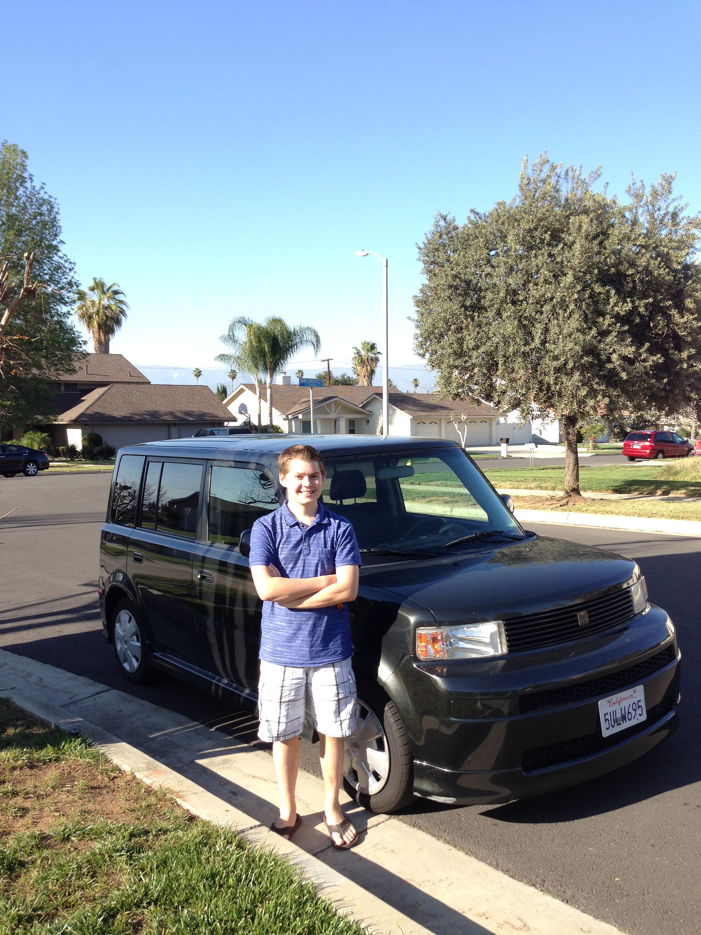 Blake with his Scion xB!