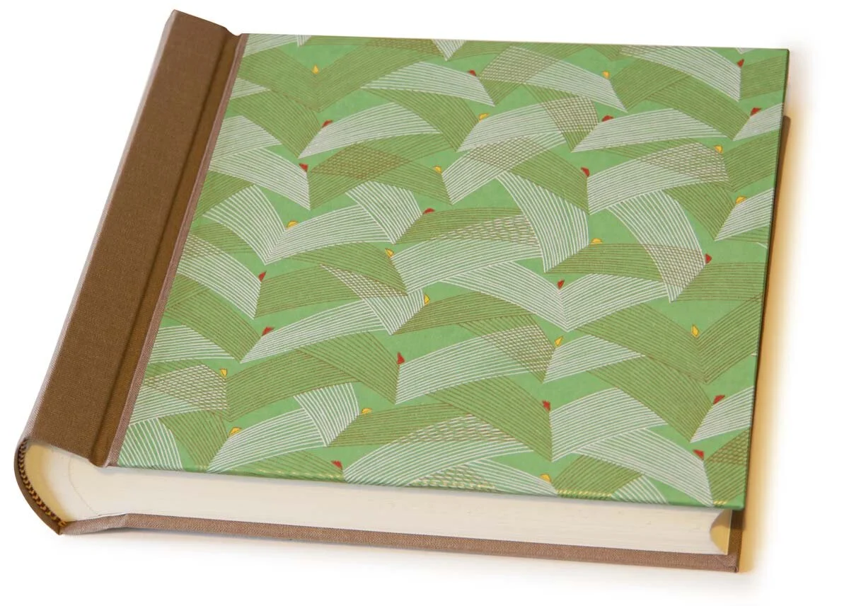 handmade green and gold photo album
