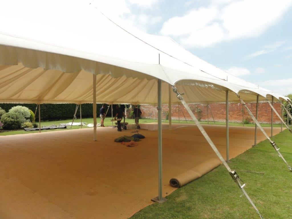 Marquee erection in the walled garden