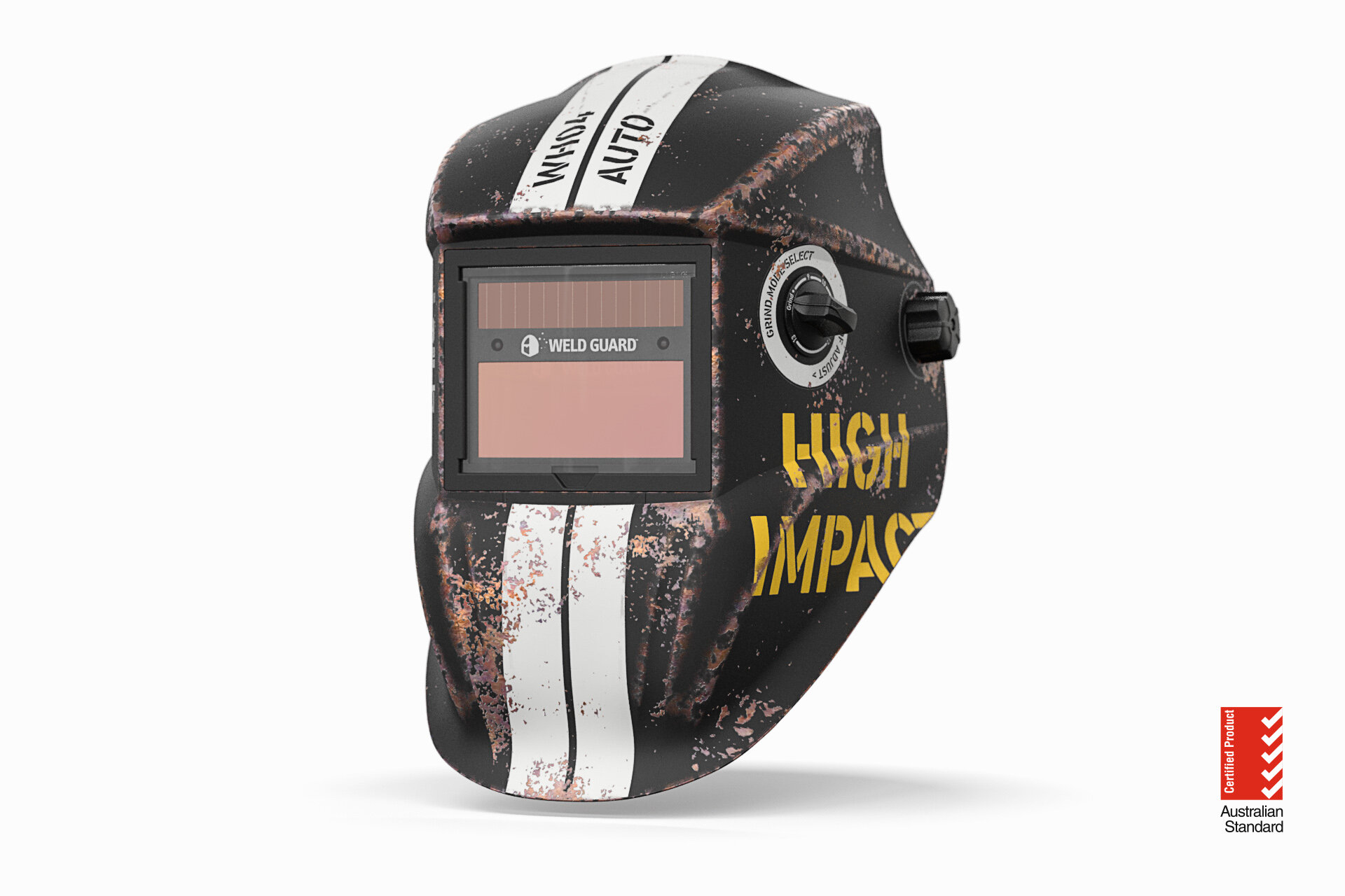 Grunge Welding Helmet Design and 3D Render — Front Design