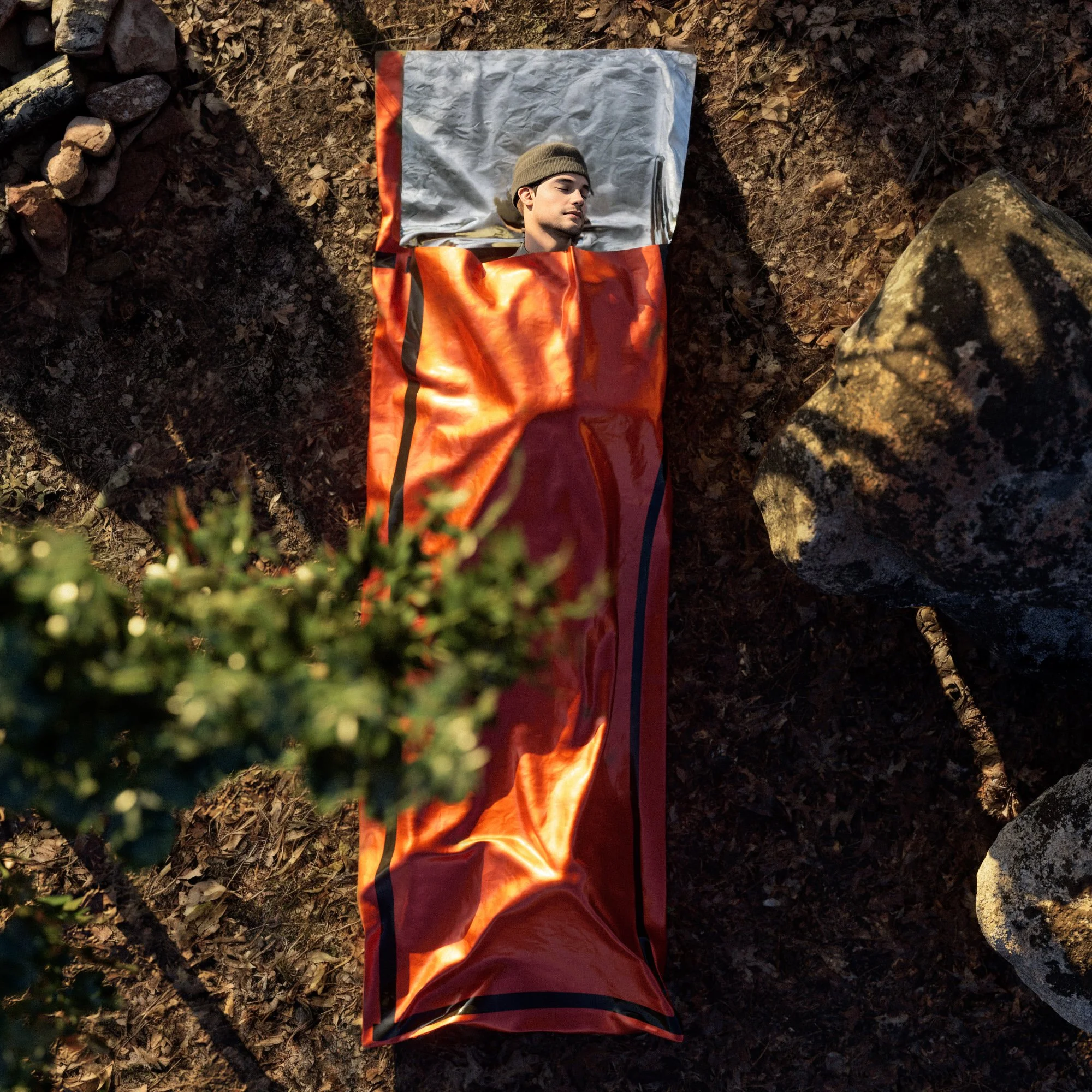 Sleeping Bag Man Forest Floor.jpg