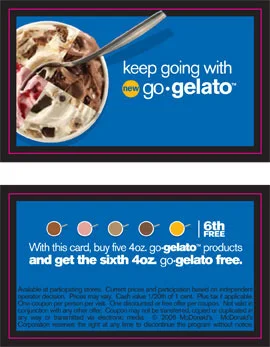 Go•Gelato Frequency Card