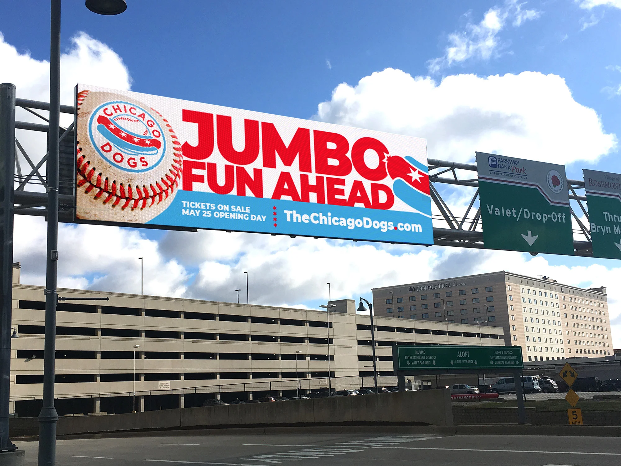 Chicago Dogs baseball 'Jumbo Fun Ahead' Billboard