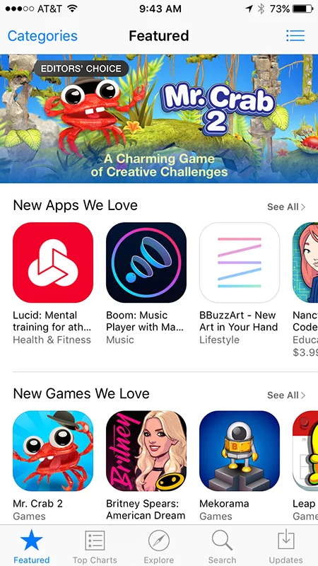 Featured/Home Screen