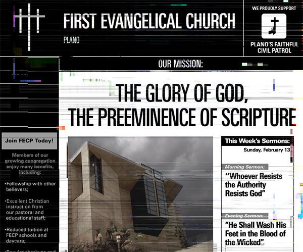 In this dystopian future churches are state run.