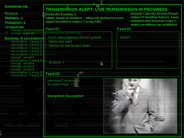 An interactive site that allowed users to explore a live prison surveillance feed.