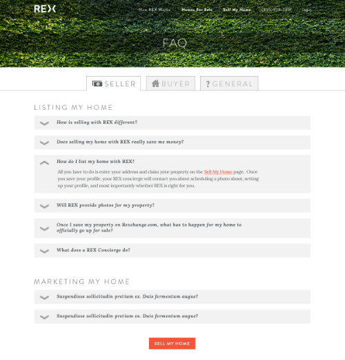 Our FAQ page included tabs so users could self identify for easier access to answers.