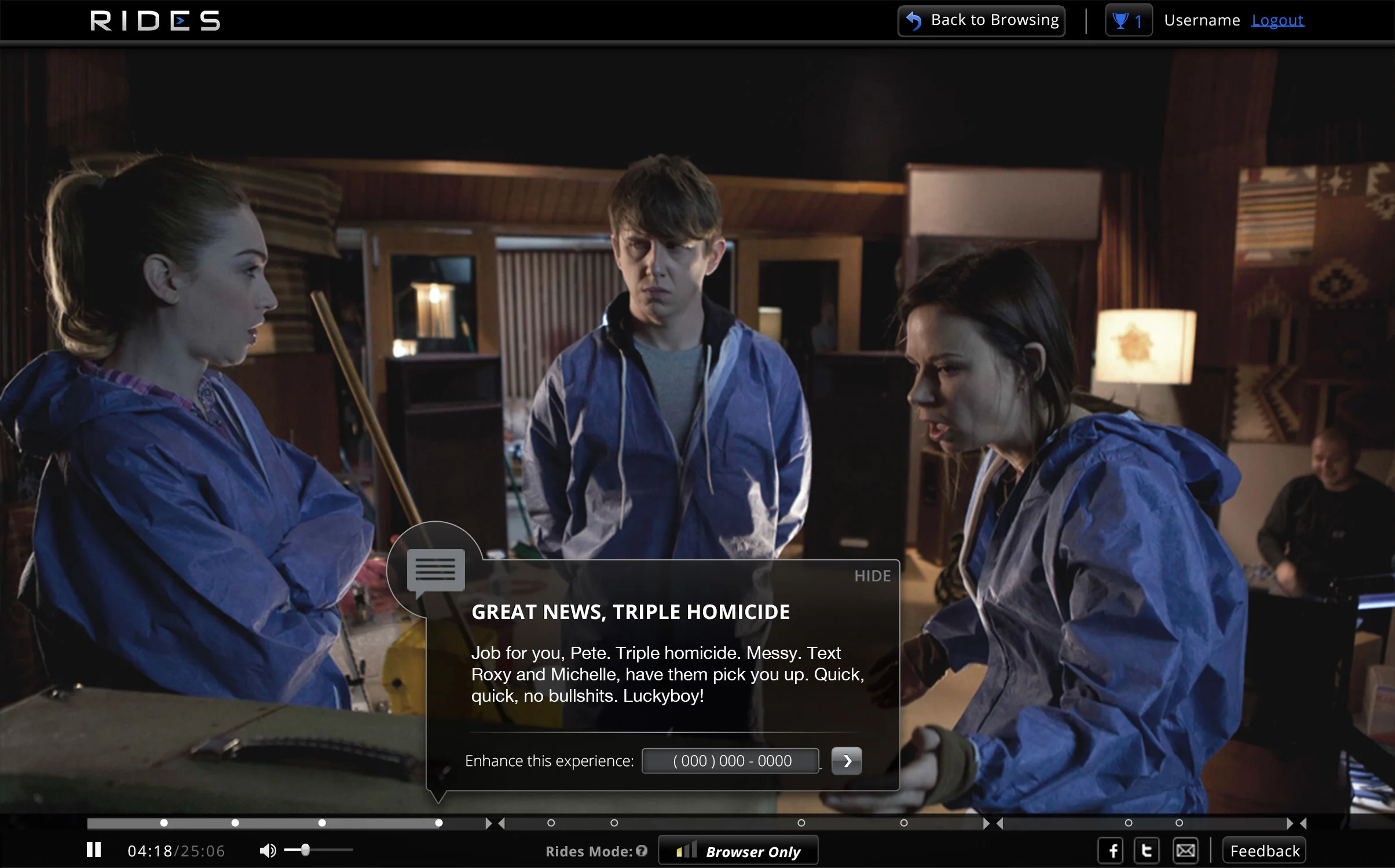 If users opted to receive texts on screen instead of on their phone they could read them in a window attached to the timeline for context. Click to zoom.