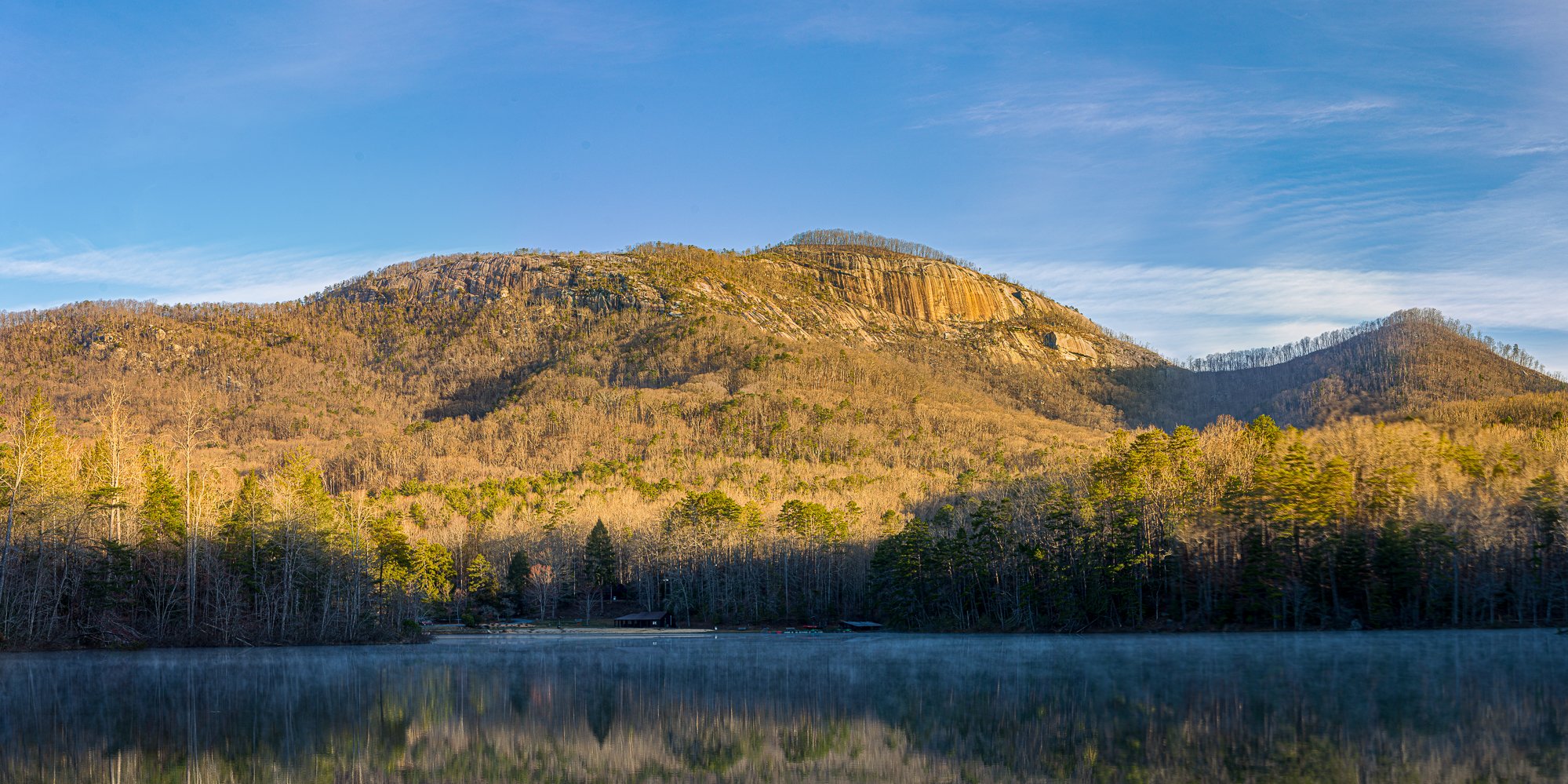 pano of Table Rock Mountain and Pinnacle Lake 