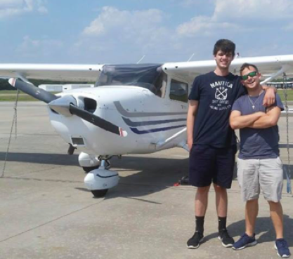 Elliott with Kyle Johnson (Shell 2012) at the airfield
