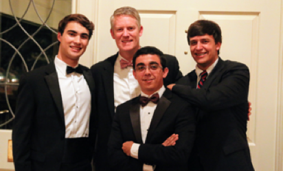 Thomas (L) with Mr. Miggins, Raf Bello and Alec Furnace at Founding Roots Dinner, April 2018.
