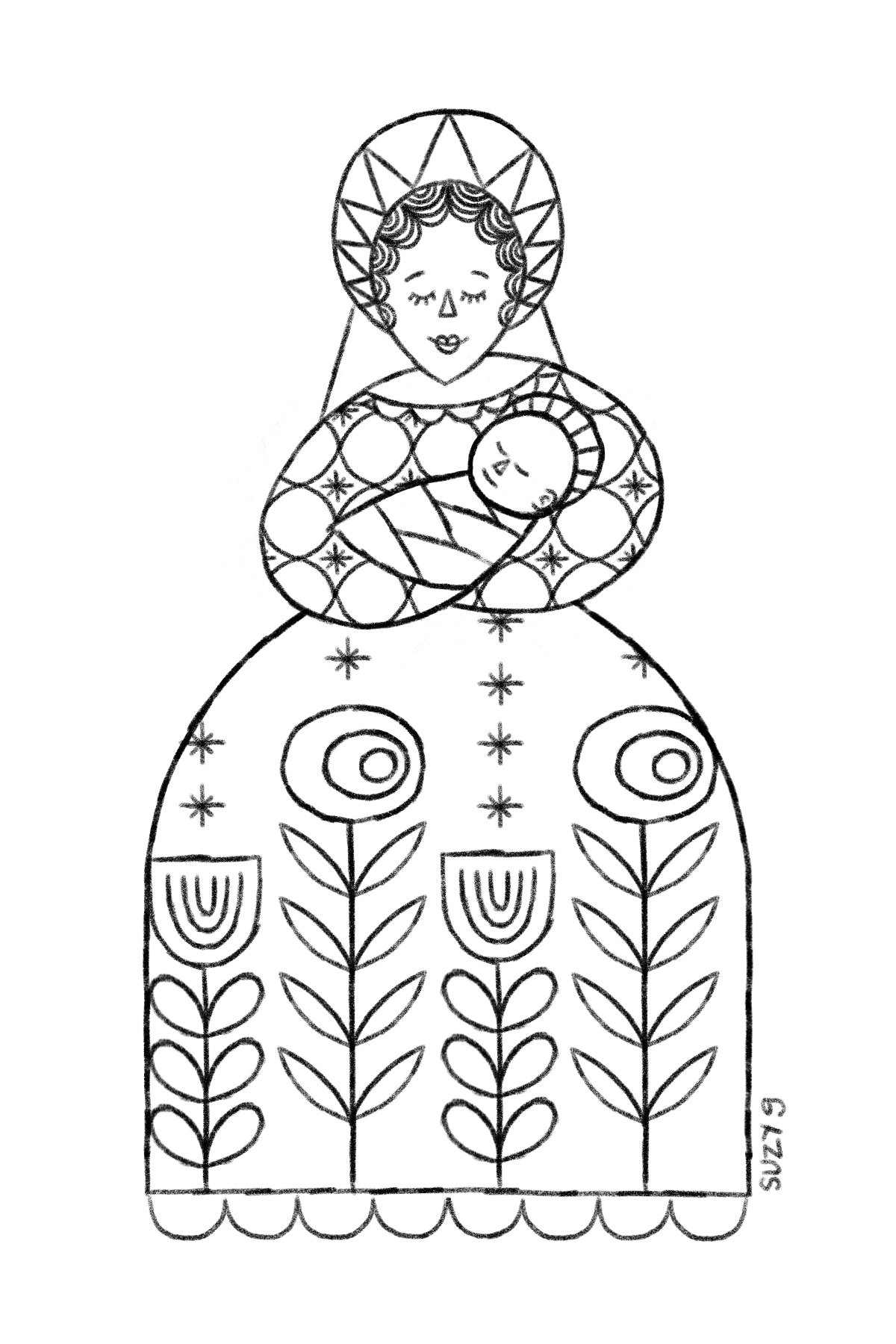 Mary and Child Christmas card