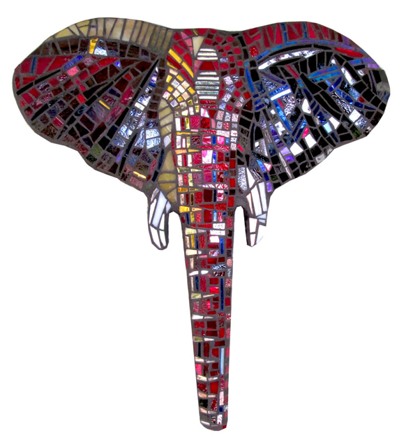 Elephant Head: Red by Kim Larson